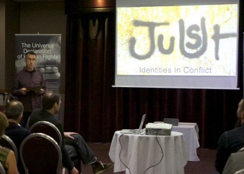 Stephen Gargan (Project Manager) addressing the launch
