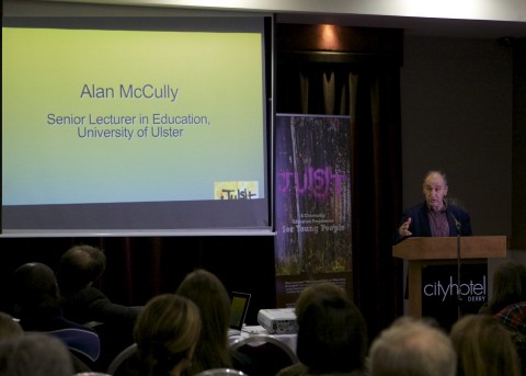 Dr Alan McCully addressing the audience
