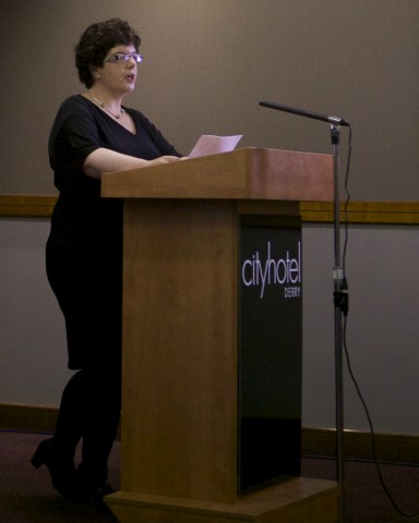 Collette Nulty (Peace III &amp; Pobal) addressing the audience
